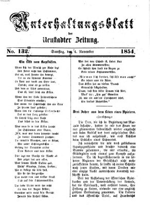 Neustadter Zeitung. Unterhaltungsblatt der Neustadter Zeitung (Neustadter Zeitung) Samstag 4. November 1854