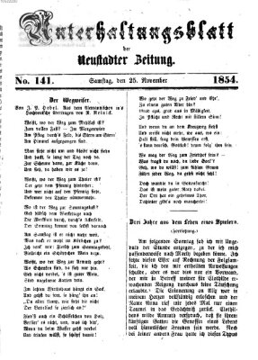 Neustadter Zeitung. Unterhaltungsblatt der Neustadter Zeitung (Neustadter Zeitung) Samstag 25. November 1854