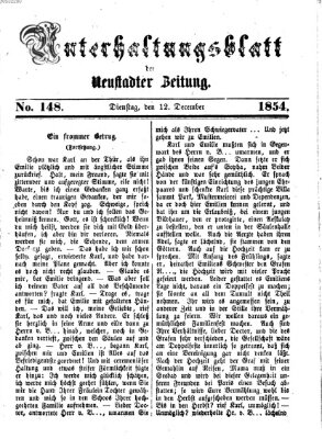 Neustadter Zeitung. Unterhaltungsblatt der Neustadter Zeitung (Neustadter Zeitung) Dienstag 12. Dezember 1854