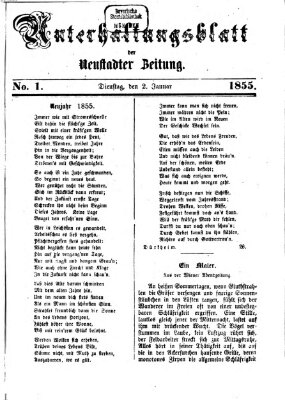 Neustadter Zeitung. Unterhaltungsblatt der Neustadter Zeitung (Neustadter Zeitung) Dienstag 2. Januar 1855