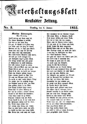 Neustadter Zeitung. Unterhaltungsblatt der Neustadter Zeitung (Neustadter Zeitung) Samstag 6. Januar 1855