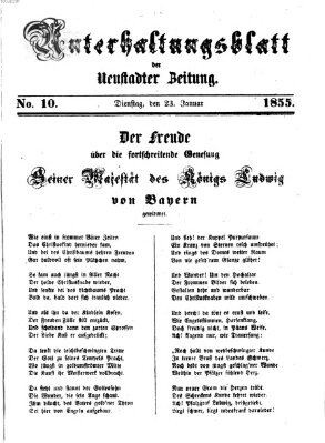 Neustadter Zeitung. Unterhaltungsblatt der Neustadter Zeitung (Neustadter Zeitung) Dienstag 23. Januar 1855