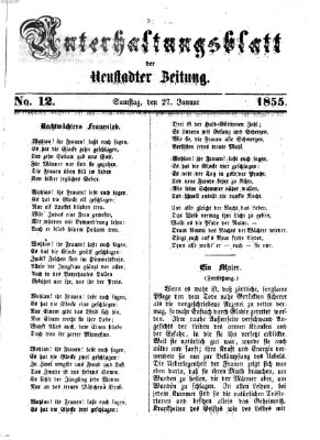 Neustadter Zeitung. Unterhaltungsblatt der Neustadter Zeitung (Neustadter Zeitung) Samstag 27. Januar 1855