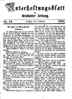 Neustadter Zeitung. Unterhaltungsblatt der Neustadter Zeitung (Neustadter Zeitung) Samstag 3. Februar 1855