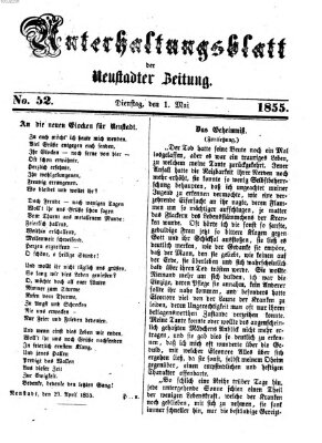 Neustadter Zeitung. Unterhaltungsblatt der Neustadter Zeitung (Neustadter Zeitung) Dienstag 1. Mai 1855