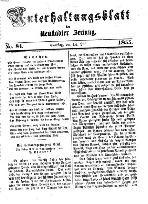 Neustadter Zeitung. Unterhaltungsblatt der Neustadter Zeitung (Neustadter Zeitung) Samstag 14. Juli 1855