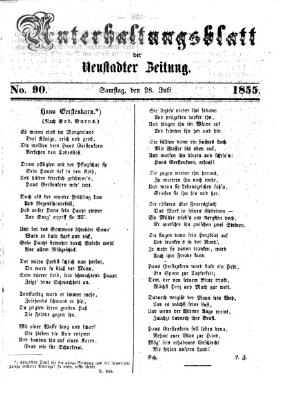 Neustadter Zeitung. Unterhaltungsblatt der Neustadter Zeitung (Neustadter Zeitung) Samstag 28. Juli 1855