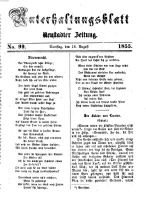 Neustadter Zeitung. Unterhaltungsblatt der Neustadter Zeitung (Neustadter Zeitung) Samstag 18. August 1855