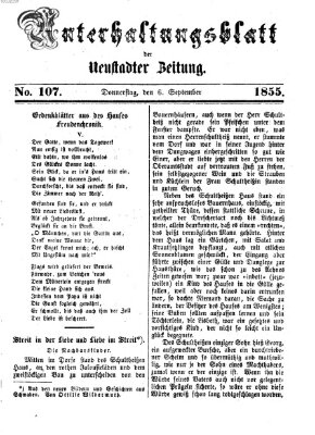 Neustadter Zeitung. Unterhaltungsblatt der Neustadter Zeitung (Neustadter Zeitung) Donnerstag 6. September 1855