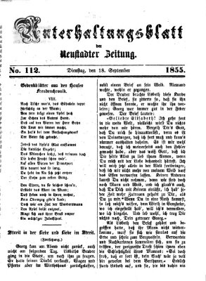 Neustadter Zeitung. Unterhaltungsblatt der Neustadter Zeitung (Neustadter Zeitung) Dienstag 18. September 1855