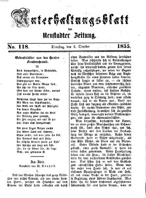 Neustadter Zeitung. Unterhaltungsblatt der Neustadter Zeitung (Neustadter Zeitung) Dienstag 2. Oktober 1855