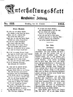 Neustadter Zeitung. Unterhaltungsblatt der Neustadter Zeitung (Neustadter Zeitung) Samstag 13. Oktober 1855