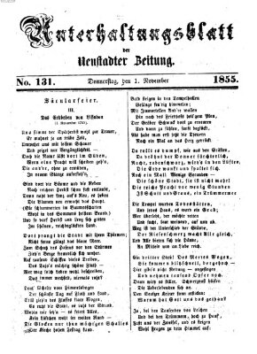 Neustadter Zeitung. Unterhaltungsblatt der Neustadter Zeitung (Neustadter Zeitung) Donnerstag 1. November 1855