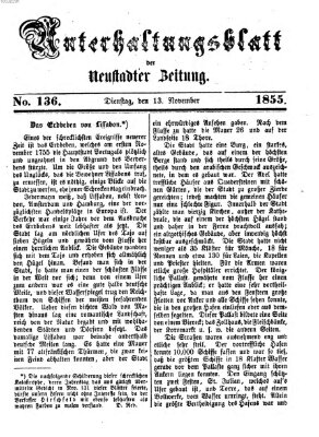 Neustadter Zeitung. Unterhaltungsblatt der Neustadter Zeitung (Neustadter Zeitung) Dienstag 13. November 1855