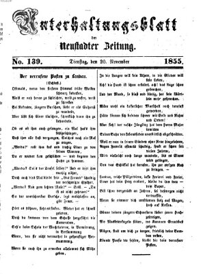 Neustadter Zeitung. Unterhaltungsblatt der Neustadter Zeitung (Neustadter Zeitung) Dienstag 20. November 1855