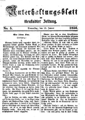 Neustadter Zeitung. Unterhaltungsblatt der Neustadter Zeitung (Neustadter Zeitung) Donnerstag 10. Januar 1856