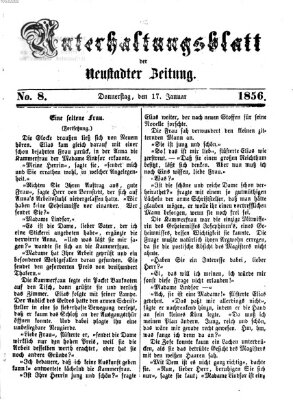 Neustadter Zeitung. Unterhaltungsblatt der Neustadter Zeitung (Neustadter Zeitung) Donnerstag 17. Januar 1856