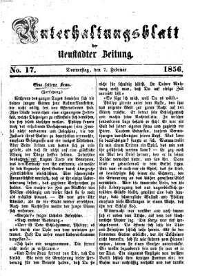 Neustadter Zeitung. Unterhaltungsblatt der Neustadter Zeitung (Neustadter Zeitung) Donnerstag 7. Februar 1856