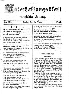 Neustadter Zeitung. Unterhaltungsblatt der Neustadter Zeitung (Neustadter Zeitung) Samstag 16. Februar 1856