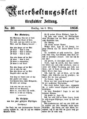 Neustadter Zeitung. Unterhaltungsblatt der Neustadter Zeitung (Neustadter Zeitung) Samstag 8. März 1856