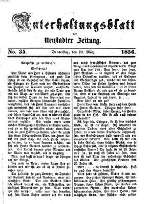 Neustadter Zeitung. Unterhaltungsblatt der Neustadter Zeitung (Neustadter Zeitung) Donnerstag 20. März 1856