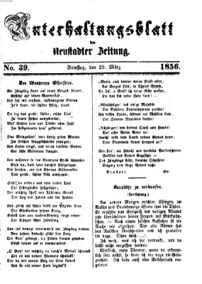 Neustadter Zeitung. Unterhaltungsblatt der Neustadter Zeitung (Neustadter Zeitung) Samstag 29. März 1856