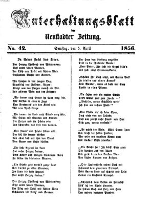 Neustadter Zeitung. Unterhaltungsblatt der Neustadter Zeitung (Neustadter Zeitung) Samstag 5. April 1856