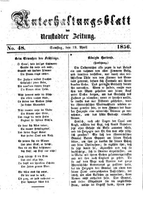 Neustadter Zeitung. Unterhaltungsblatt der Neustadter Zeitung (Neustadter Zeitung) Samstag 19. April 1856