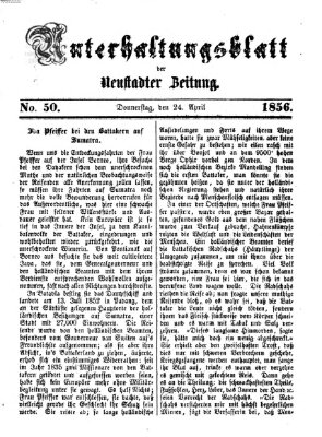 Neustadter Zeitung. Unterhaltungsblatt der Neustadter Zeitung (Neustadter Zeitung) Donnerstag 24. April 1856