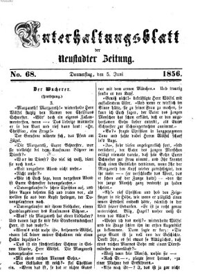 Neustadter Zeitung. Unterhaltungsblatt der Neustadter Zeitung (Neustadter Zeitung) Donnerstag 5. Juni 1856