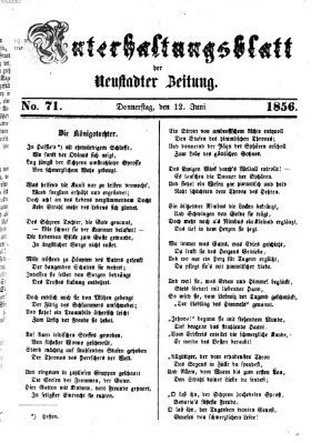 Neustadter Zeitung. Unterhaltungsblatt der Neustadter Zeitung (Neustadter Zeitung) Donnerstag 12. Juni 1856