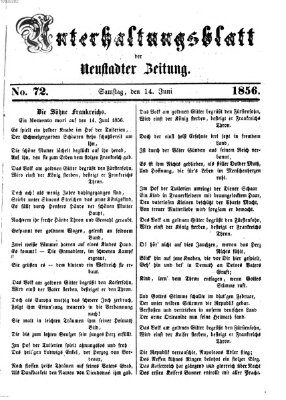 Neustadter Zeitung. Unterhaltungsblatt der Neustadter Zeitung (Neustadter Zeitung) Samstag 14. Juni 1856