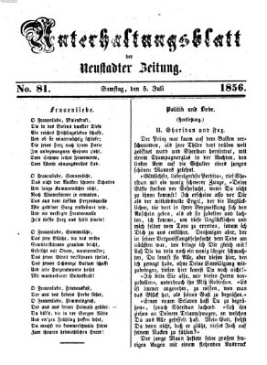 Neustadter Zeitung. Unterhaltungsblatt der Neustadter Zeitung (Neustadter Zeitung) Samstag 5. Juli 1856