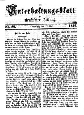 Neustadter Zeitung. Unterhaltungsblatt der Neustadter Zeitung (Neustadter Zeitung) Donnerstag 17. Juli 1856