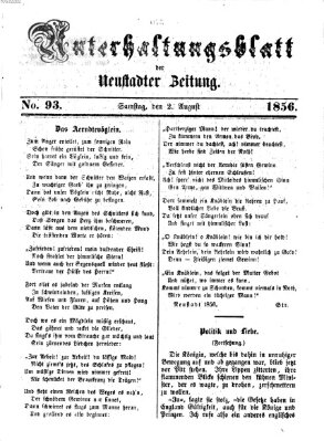 Neustadter Zeitung. Unterhaltungsblatt der Neustadter Zeitung (Neustadter Zeitung) Samstag 2. August 1856