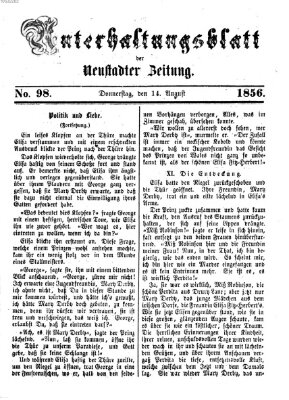 Neustadter Zeitung. Unterhaltungsblatt der Neustadter Zeitung (Neustadter Zeitung) Donnerstag 14. August 1856