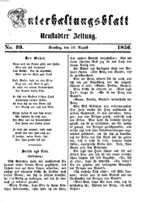 Neustadter Zeitung. Unterhaltungsblatt der Neustadter Zeitung (Neustadter Zeitung) Samstag 16. August 1856