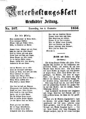 Neustadter Zeitung. Unterhaltungsblatt der Neustadter Zeitung (Neustadter Zeitung) Donnerstag 4. September 1856