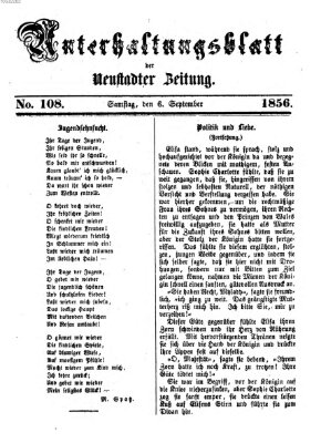 Neustadter Zeitung. Unterhaltungsblatt der Neustadter Zeitung (Neustadter Zeitung) Samstag 6. September 1856