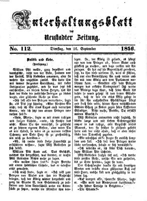 Neustadter Zeitung. Unterhaltungsblatt der Neustadter Zeitung (Neustadter Zeitung) Dienstag 16. September 1856