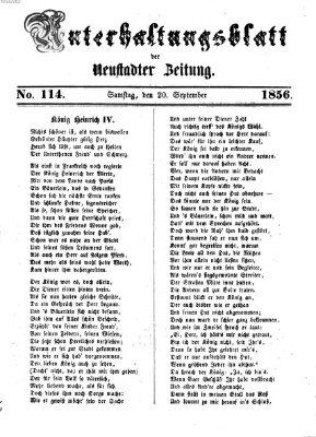 Neustadter Zeitung. Unterhaltungsblatt der Neustadter Zeitung (Neustadter Zeitung) Samstag 20. September 1856