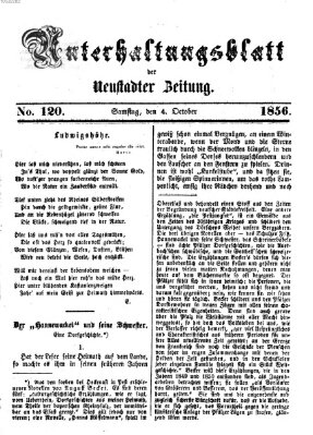 Neustadter Zeitung. Unterhaltungsblatt der Neustadter Zeitung (Neustadter Zeitung) Samstag 4. Oktober 1856