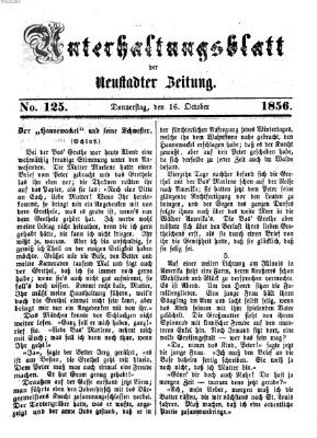 Neustadter Zeitung. Unterhaltungsblatt der Neustadter Zeitung (Neustadter Zeitung) Donnerstag 16. Oktober 1856