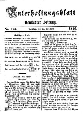 Neustadter Zeitung. Unterhaltungsblatt der Neustadter Zeitung (Neustadter Zeitung) Samstag 29. November 1856