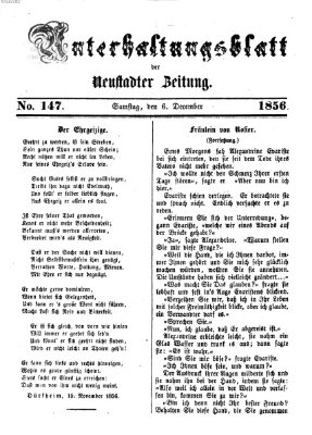 Neustadter Zeitung. Unterhaltungsblatt der Neustadter Zeitung (Neustadter Zeitung) Samstag 6. Dezember 1856