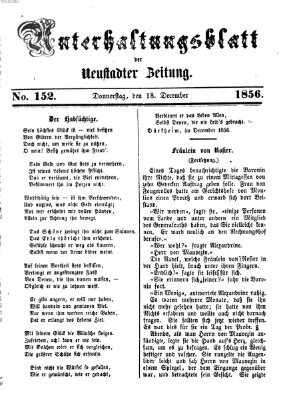 Neustadter Zeitung. Unterhaltungsblatt der Neustadter Zeitung (Neustadter Zeitung) Donnerstag 18. Dezember 1856