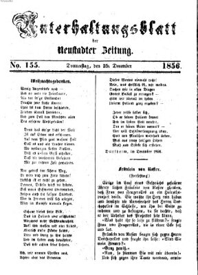 Neustadter Zeitung. Unterhaltungsblatt der Neustadter Zeitung (Neustadter Zeitung) Donnerstag 25. Dezember 1856