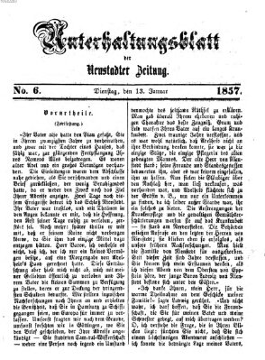 Neustadter Zeitung. Unterhaltungsblatt der Neustadter Zeitung (Neustadter Zeitung) Dienstag 13. Januar 1857