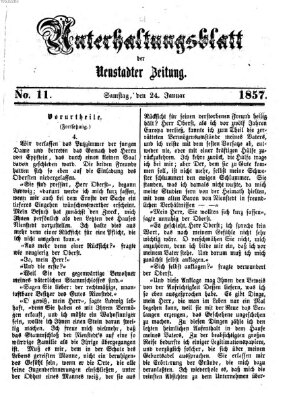 Neustadter Zeitung. Unterhaltungsblatt der Neustadter Zeitung (Neustadter Zeitung) Samstag 24. Januar 1857