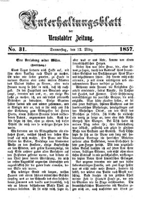 Neustadter Zeitung. Unterhaltungsblatt der Neustadter Zeitung (Neustadter Zeitung) Donnerstag 12. März 1857